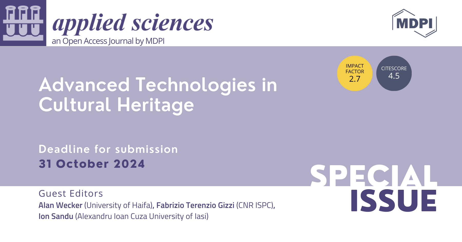 Special Issue Of Applied Sciences By Mdpi On Advanced Technologies In