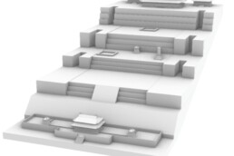 Modello dell’area archeologica realizzata a partire dalle coordinate dei punti significativi ricavate con i software Rhinoceros e Grasshopper e utilizzando un approccio parametrico | © BHiLab CNR ISPC